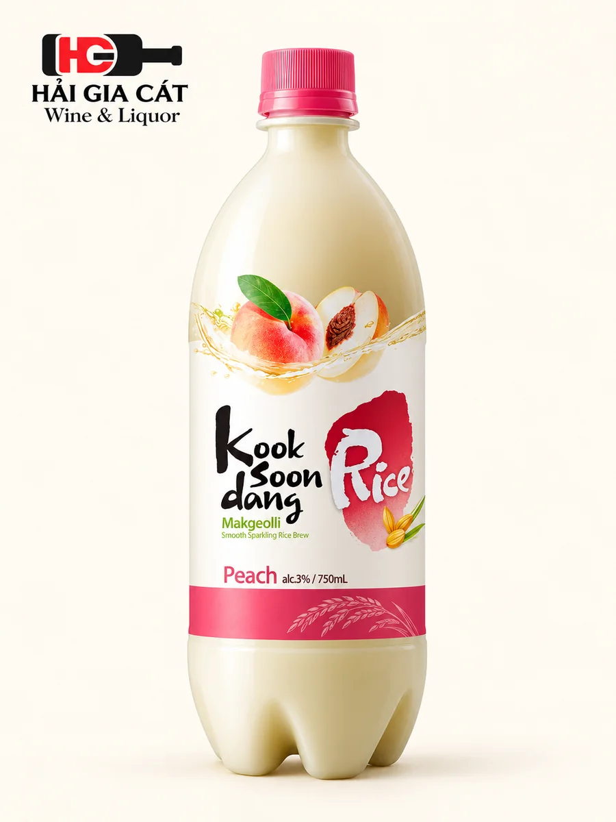 Rượu Gạo Đào nhãn hiệu Kooksoondang Makgeolli
