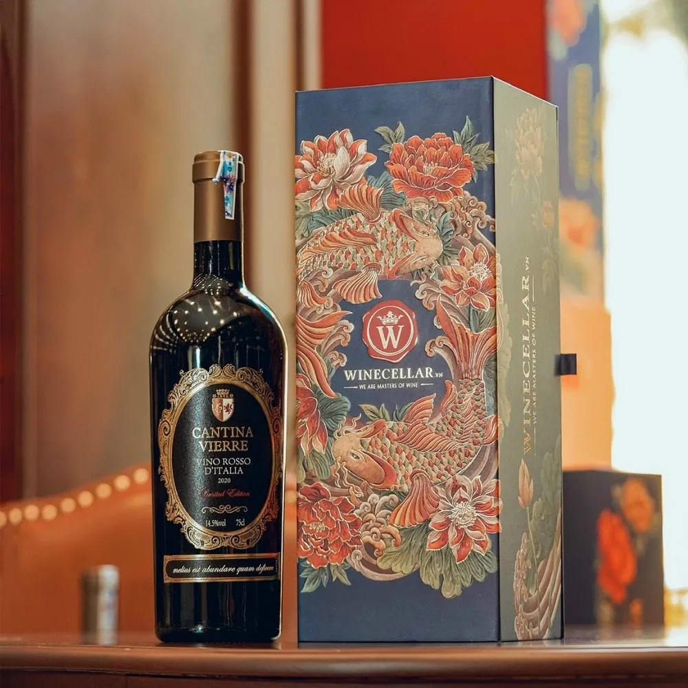 Hộp quà một chai rượu vang Cantina Vierre Vino Rosso D’italia