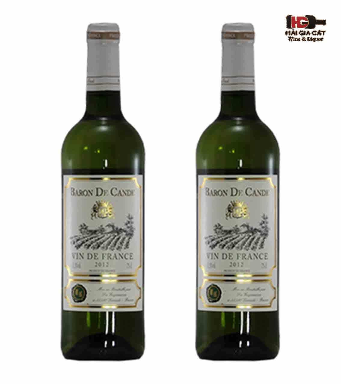 Rượu vang giá rẻ Pháp Baron De Cande Blanc