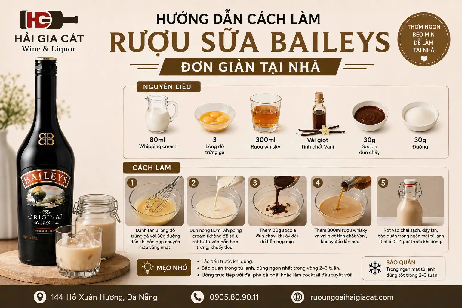 Cach Lam Ruou Sua Baileys Don Gian Tai Nha