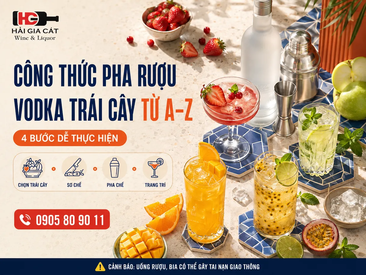Công thức pha rượu Vodka Trái Cây từ A-Z