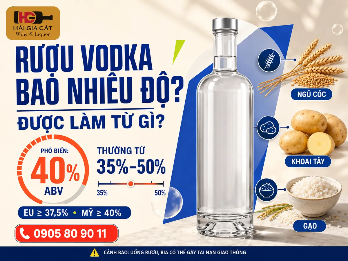 Rượu Vodka bao nhiêu độ ? Và được làm từ gì ???