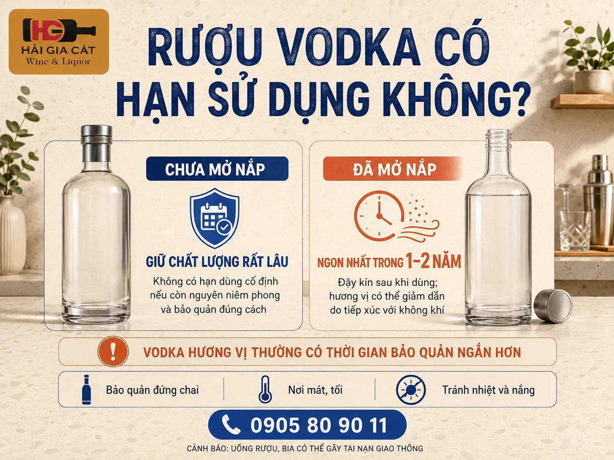 Rượu Vodka có hạn sử dụng không ???