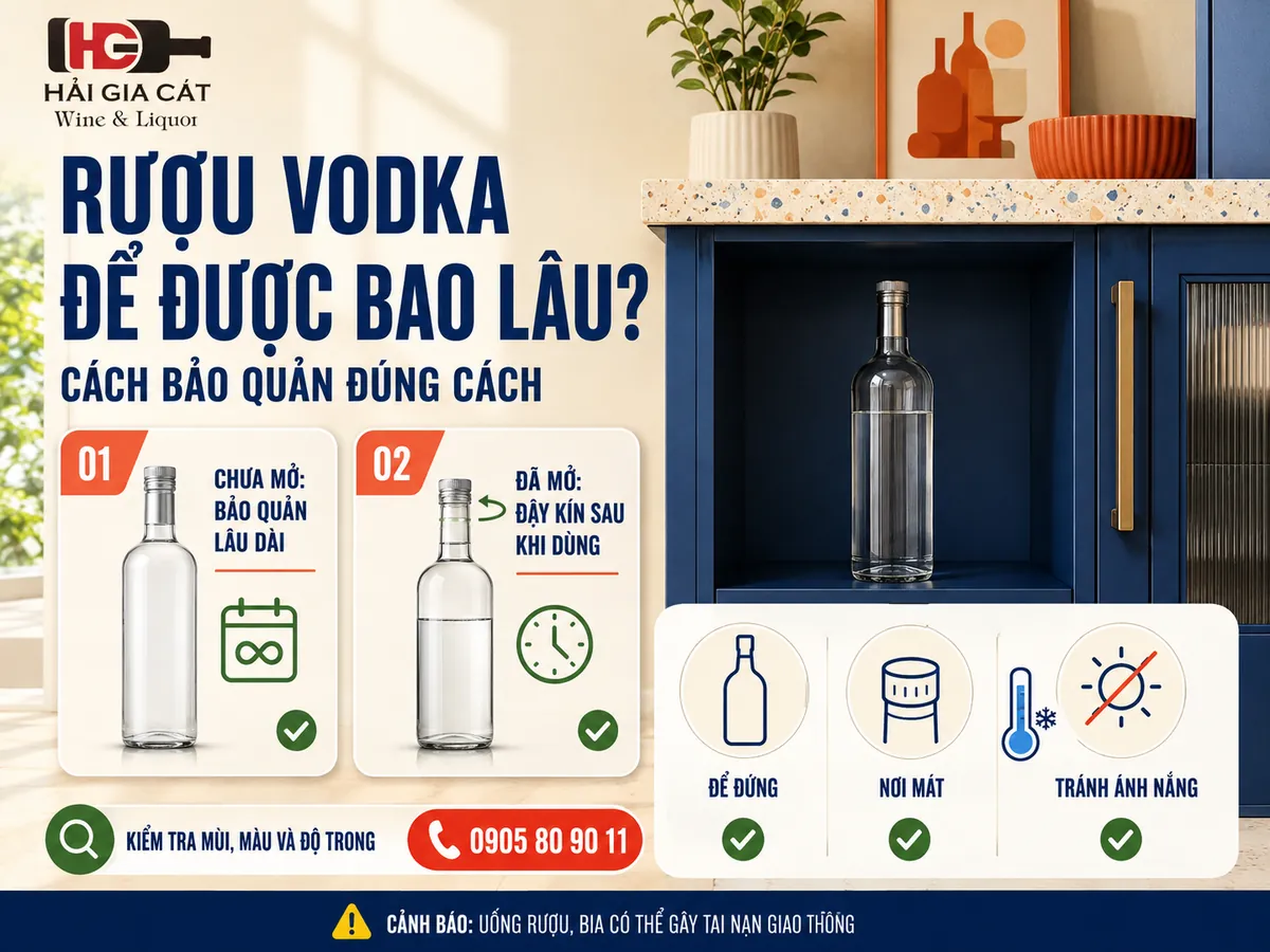 Rượu Vodka để được bao lâu, Cách bảo quản đúng cách như thế nào 