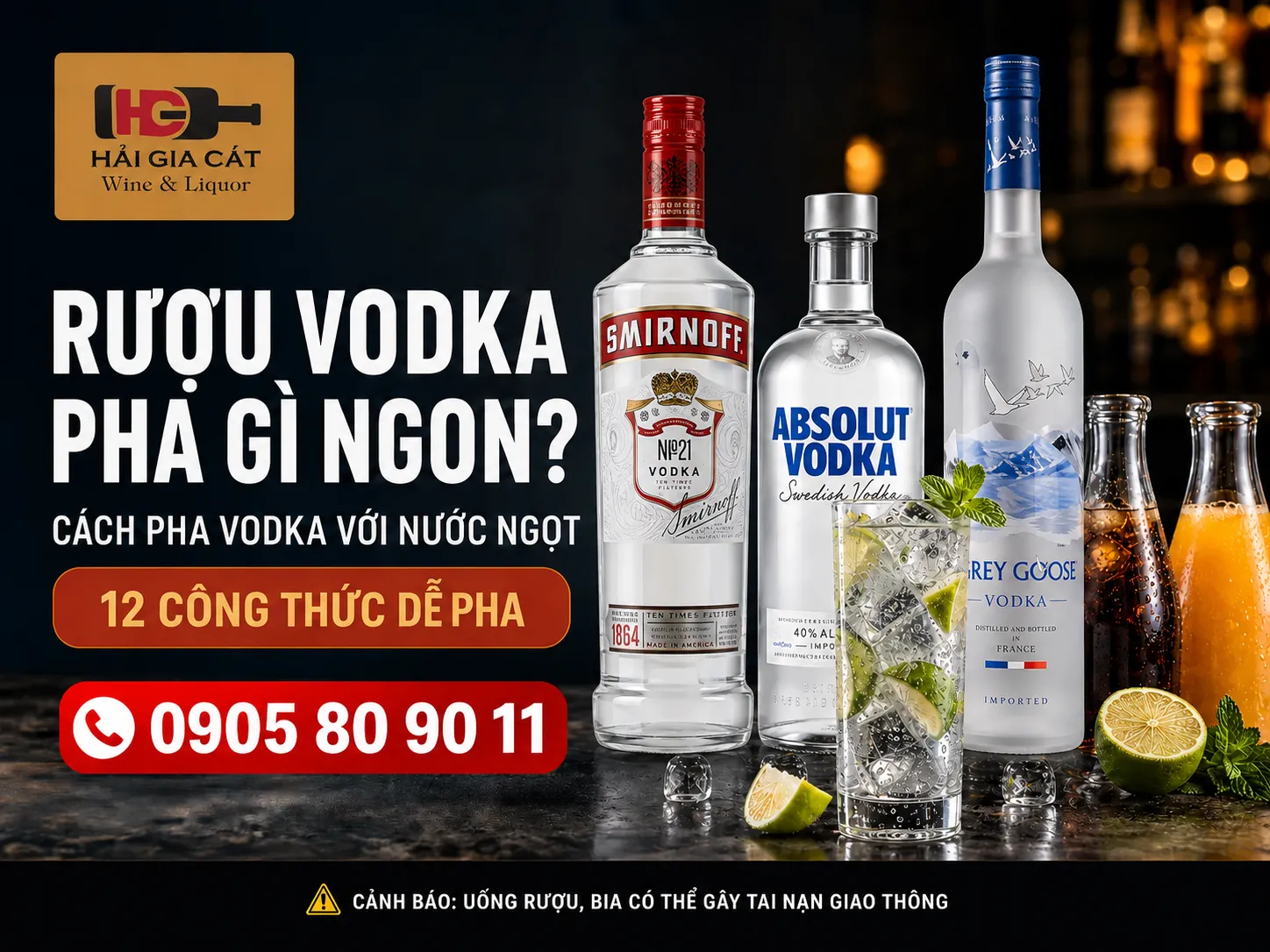 Rượu Vodka pha gì ngon ??? 12 Công thức dễ pha