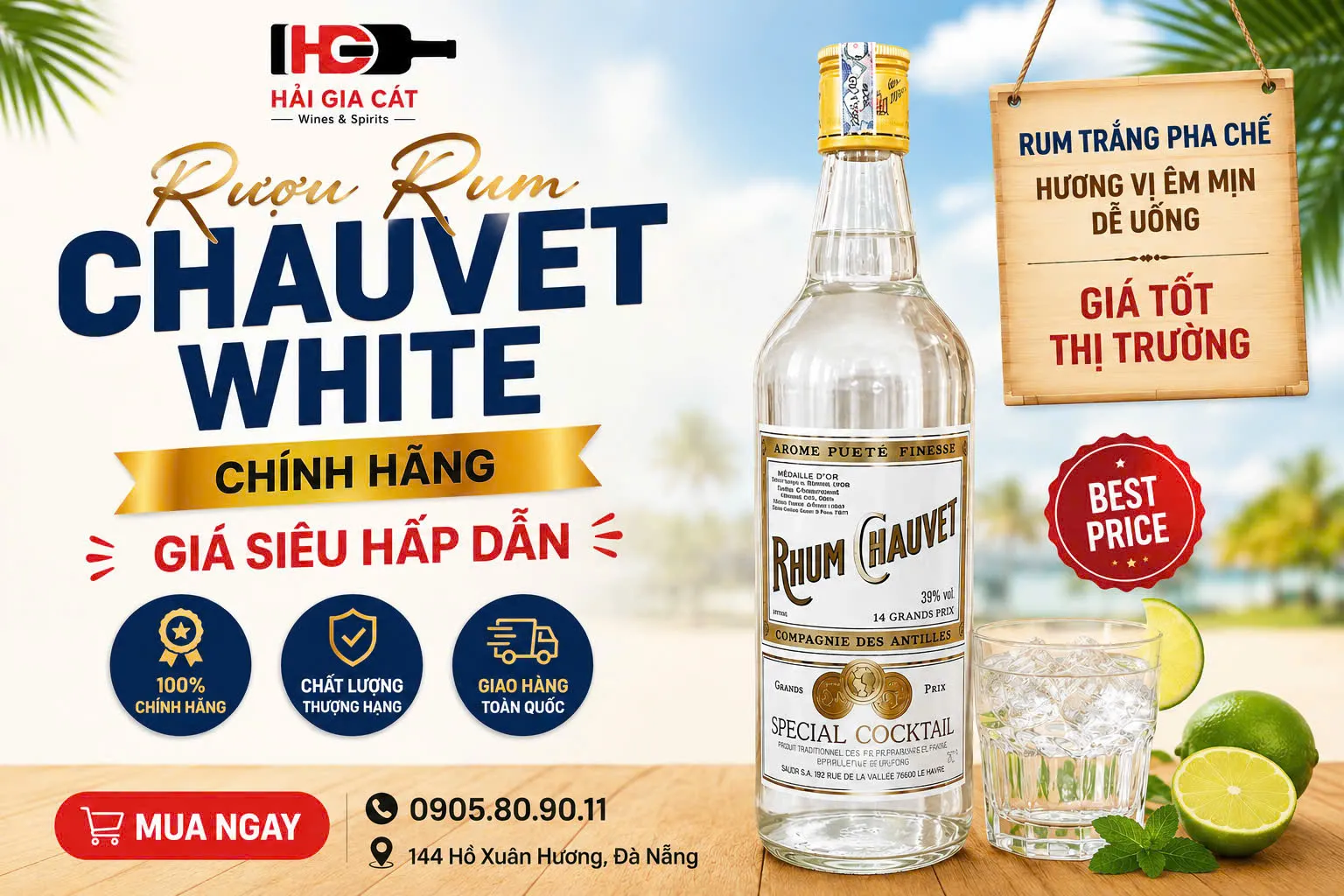 Ruou Rum Chauvet White Gia Tot Tai Da Nang