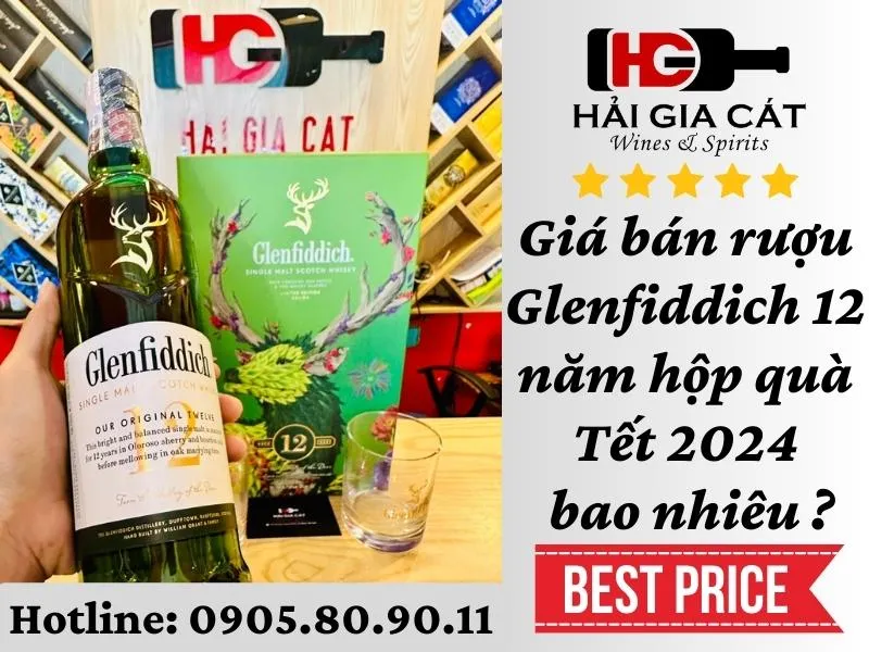 Giá bán Rượu Glenfiddich 12 năm hộp quà Tết 2024 bao nhiêu ?