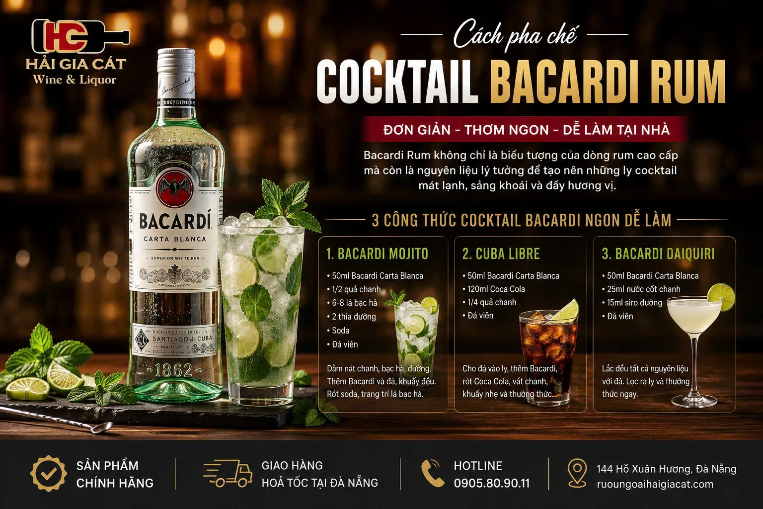 Cach Pha Che Cocktail Bacardi Rum Cap Nhat