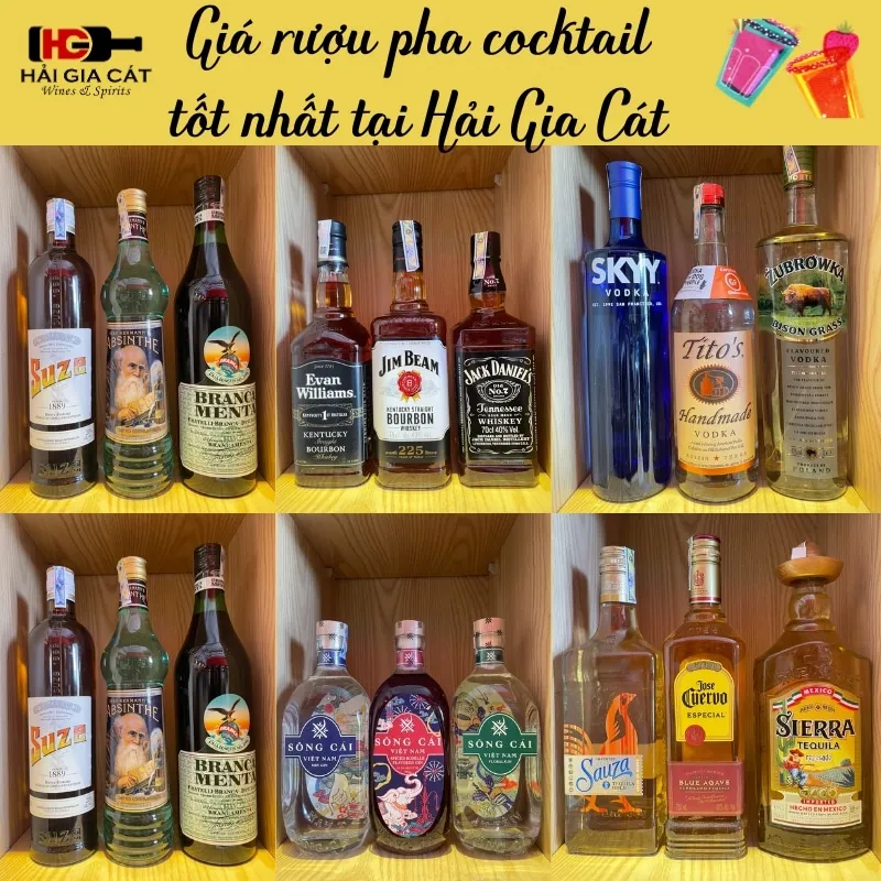 Giá các loại rượu pha cocktail