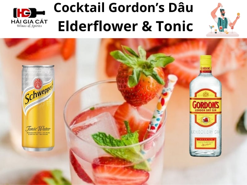 Cocktail Gordon’s Dâu Elderflower & Tonic