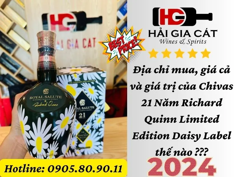 Địa chỉ mua, giá cả và giá trị của Chivas 21 Năm Richard Quinn Limited Edition Daisy Label