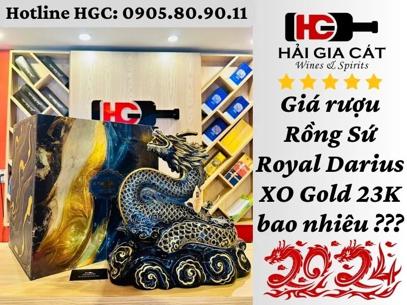 Giá rượu rồng Sứ Royal Darius XO Gold 23K bao nhiêu ?