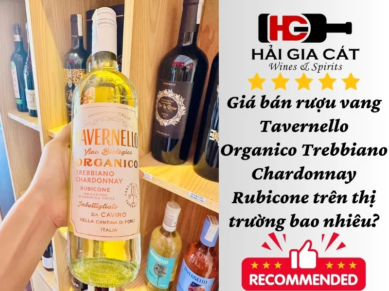 Giá bán rượu vang Tavernello Organico Trebbiano Chardonnay Rubicone trên thị trường bao nhiêu?