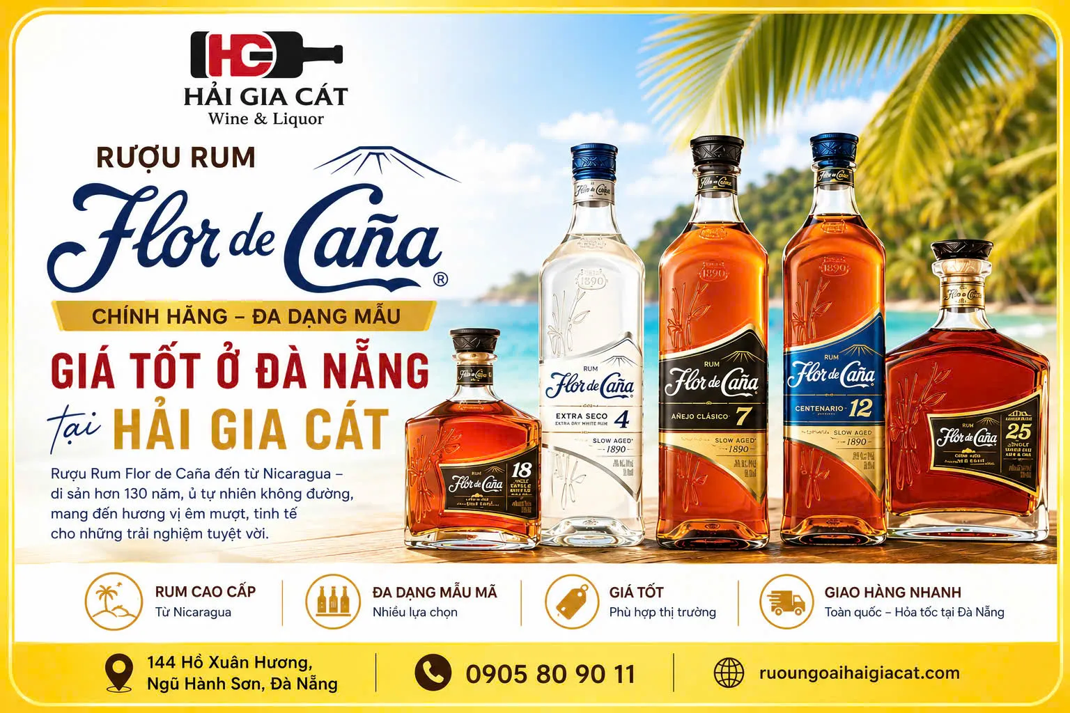 Ruou Rum Flor De Cana Chinh Hang Gia Tot O Da Nang Tai Hai Gia Cat