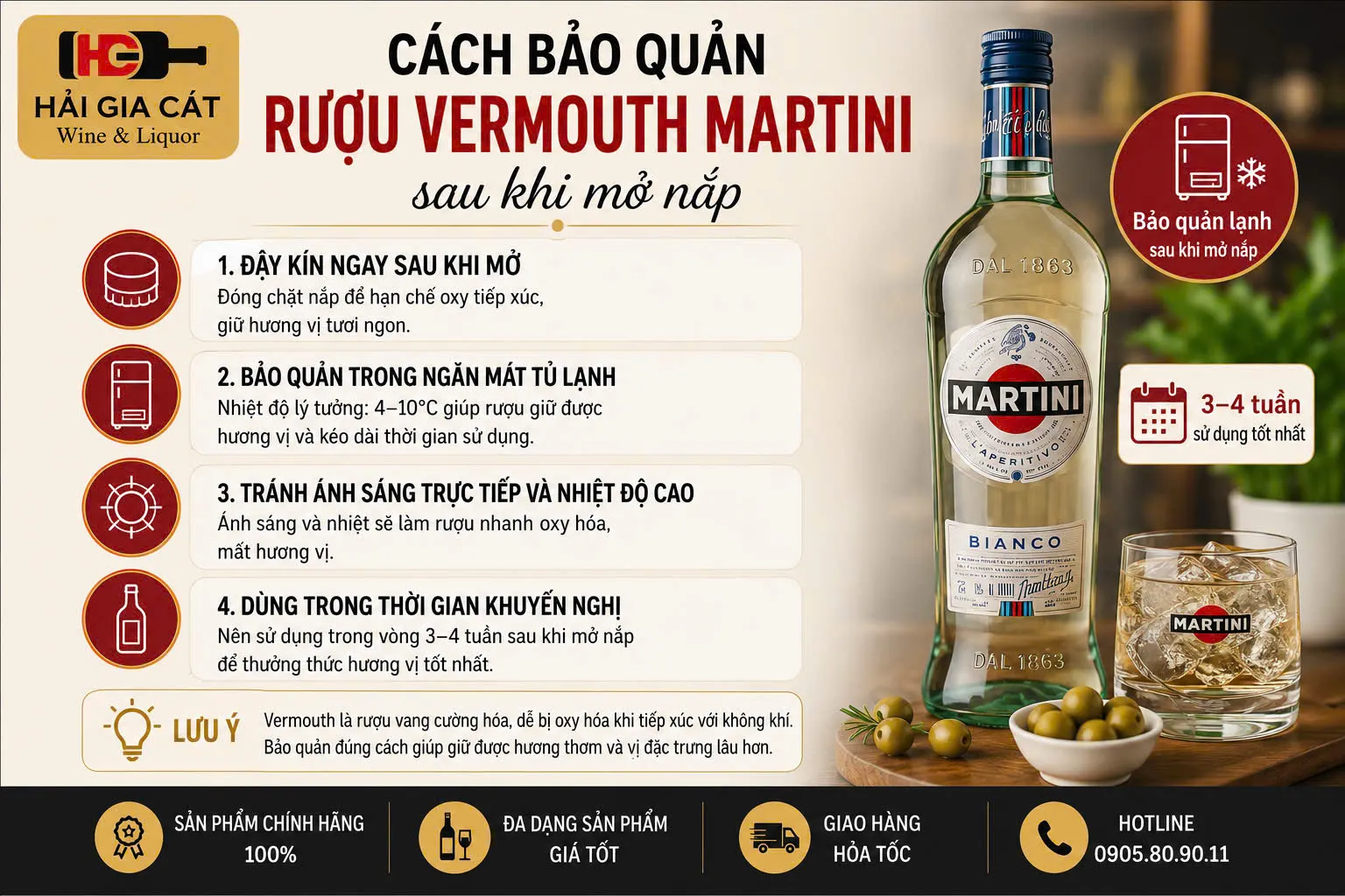 Cach Bao Quan Ruou Vermouth Martini