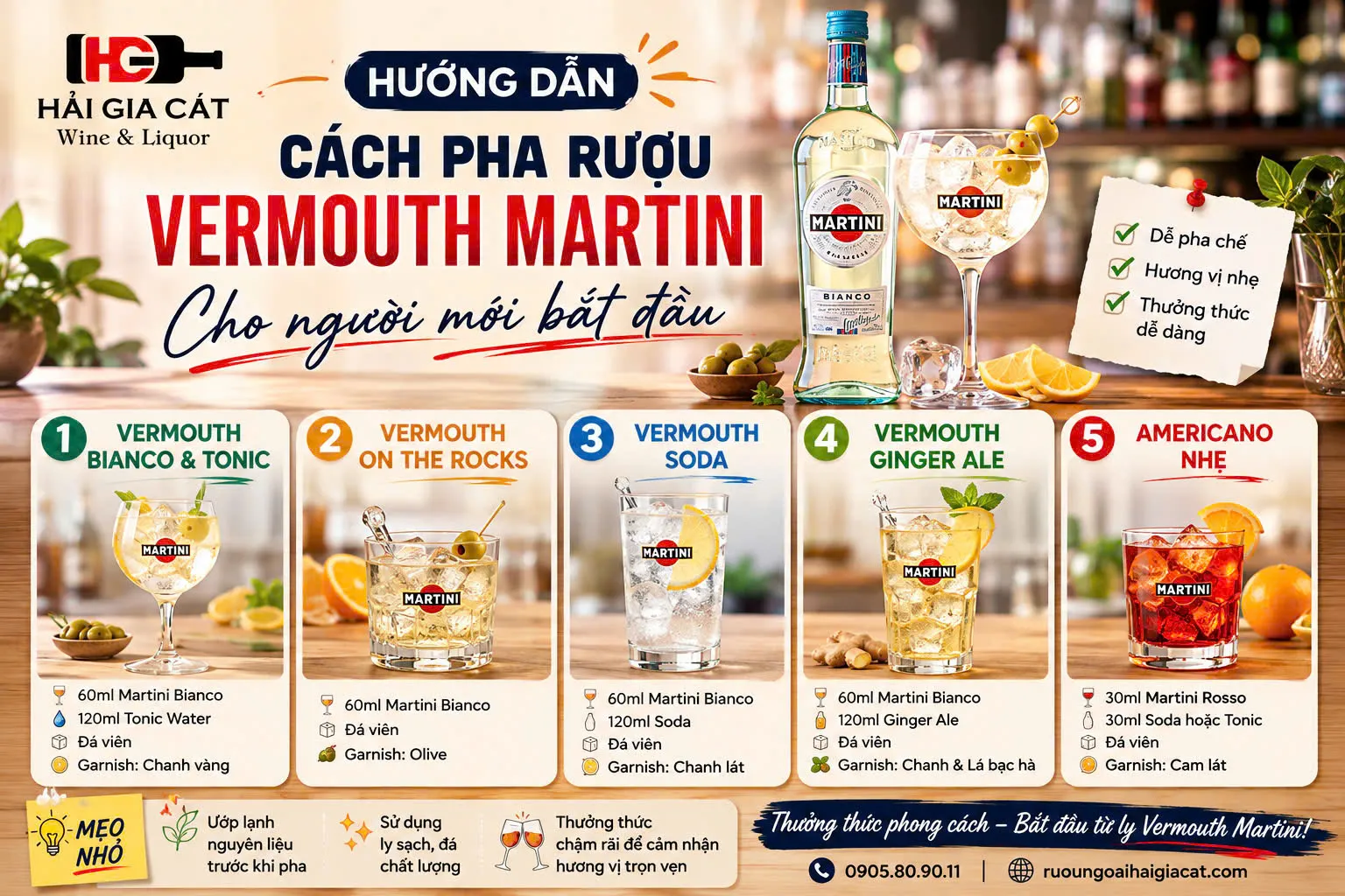 Cach Pha Ruou Vermouth Martini