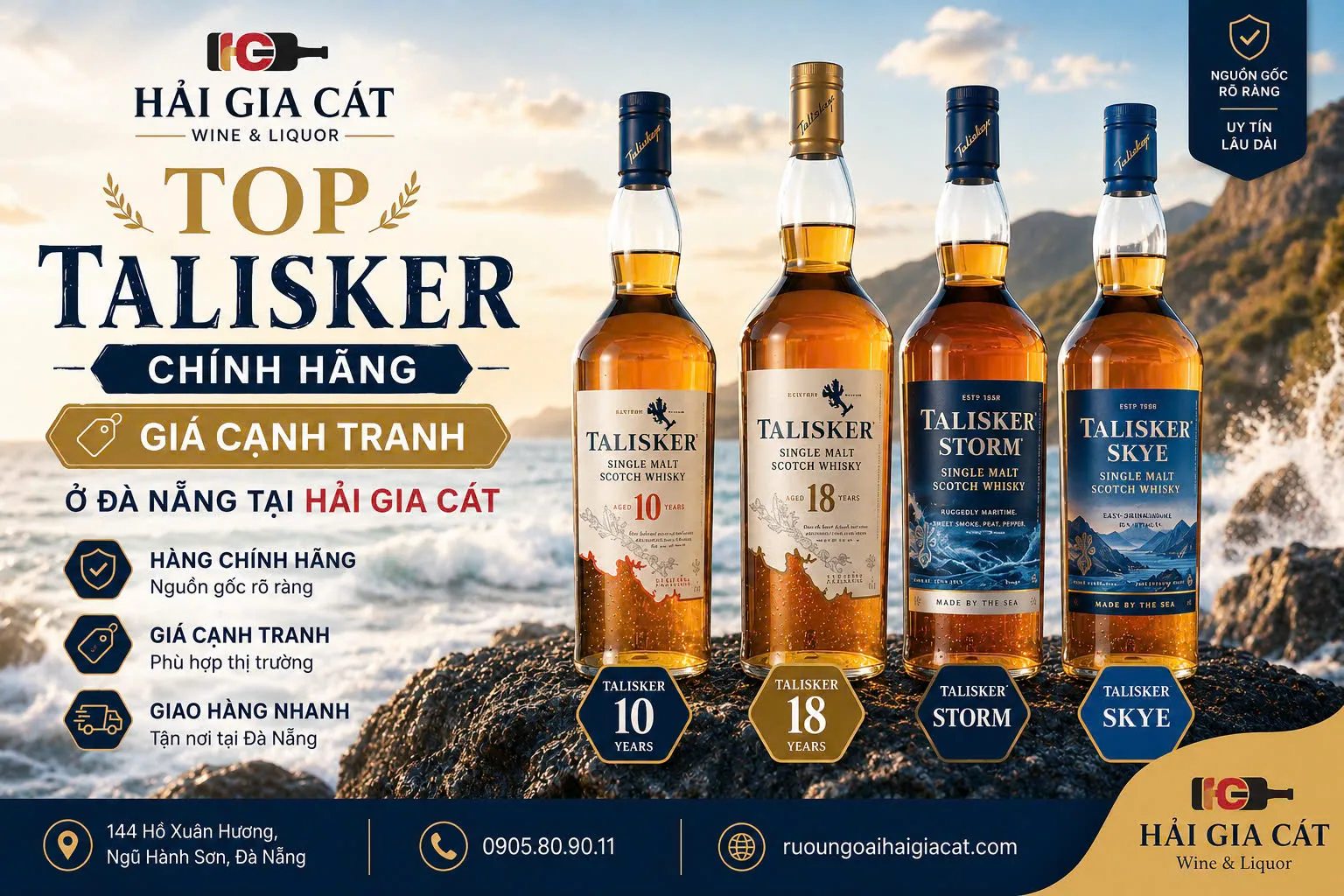 Top Ruou Talisker Chinh Hang Gia Canh Tranh Tai Da Nang O Hai Gia Cat