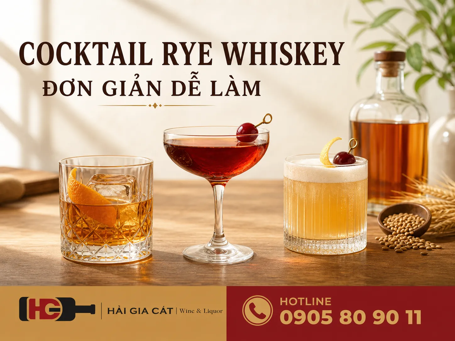 Cocktail Rye Whiskey Đơn Giản Dễ Làm