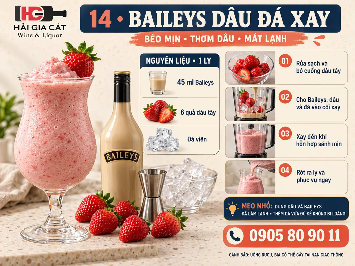 Công thức Baileys dâu đá xay