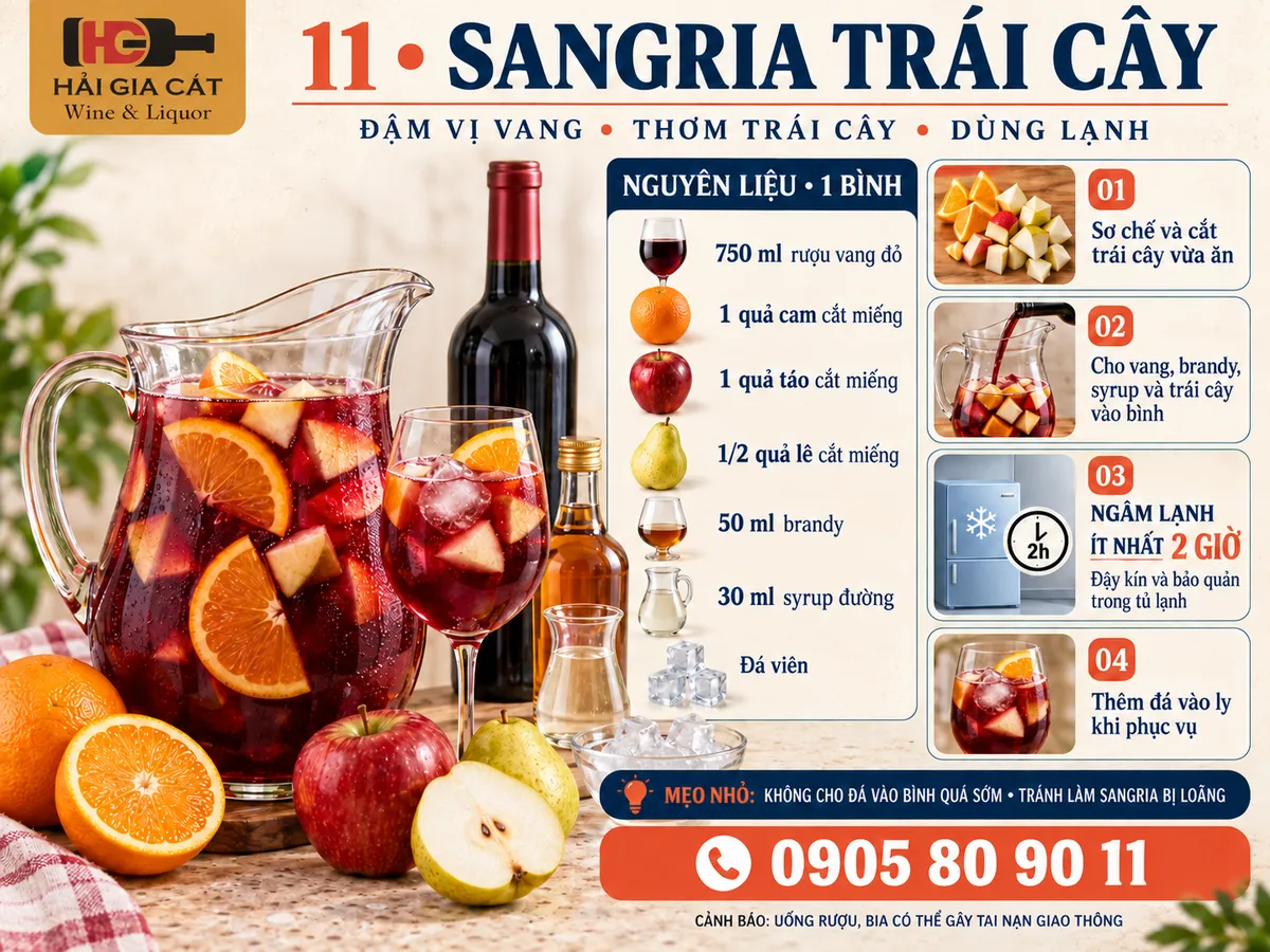 Công thức Sangria trái cây