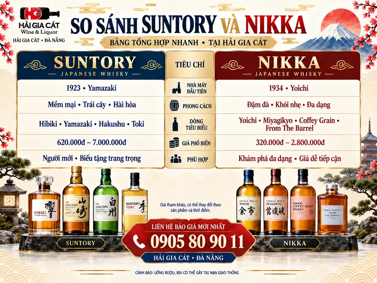 So Sánh Suntory Và Nikka: Nên Chọn Dòng Whisky Nhật Nào Hợp Gu?