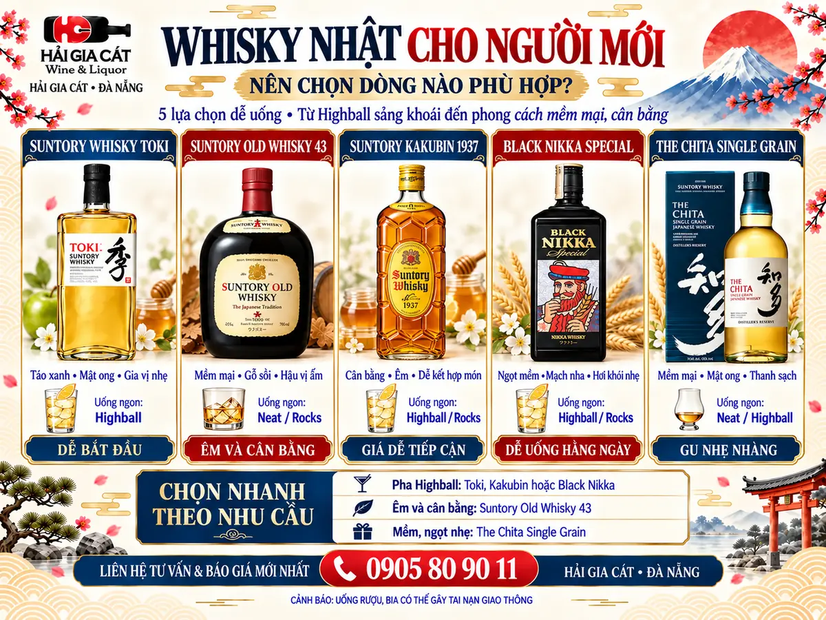 Whisky Nhật Cho Người Mới: Nên Chọn Dòng Nào Phù Hợp?