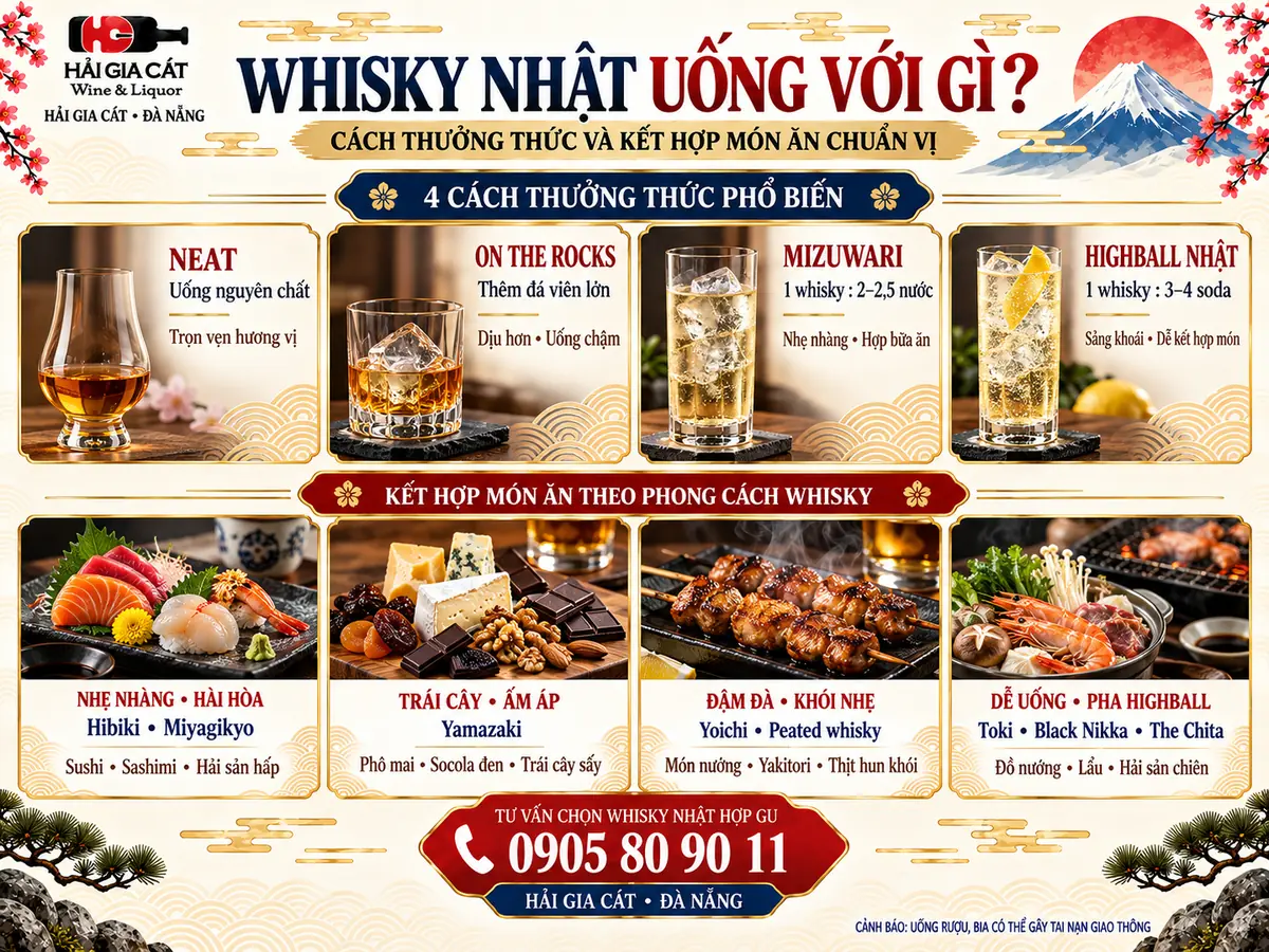 Whisky Nhật Uống Với Gì? Cách Thưởng Thức Và Kết Hợp Món Ăn Chuẩn Vị