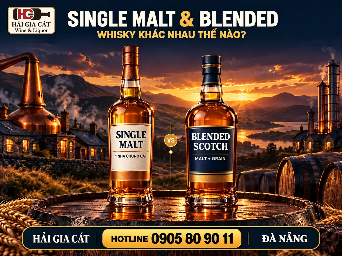 Single Malt Va Blended Whisky khác nhau