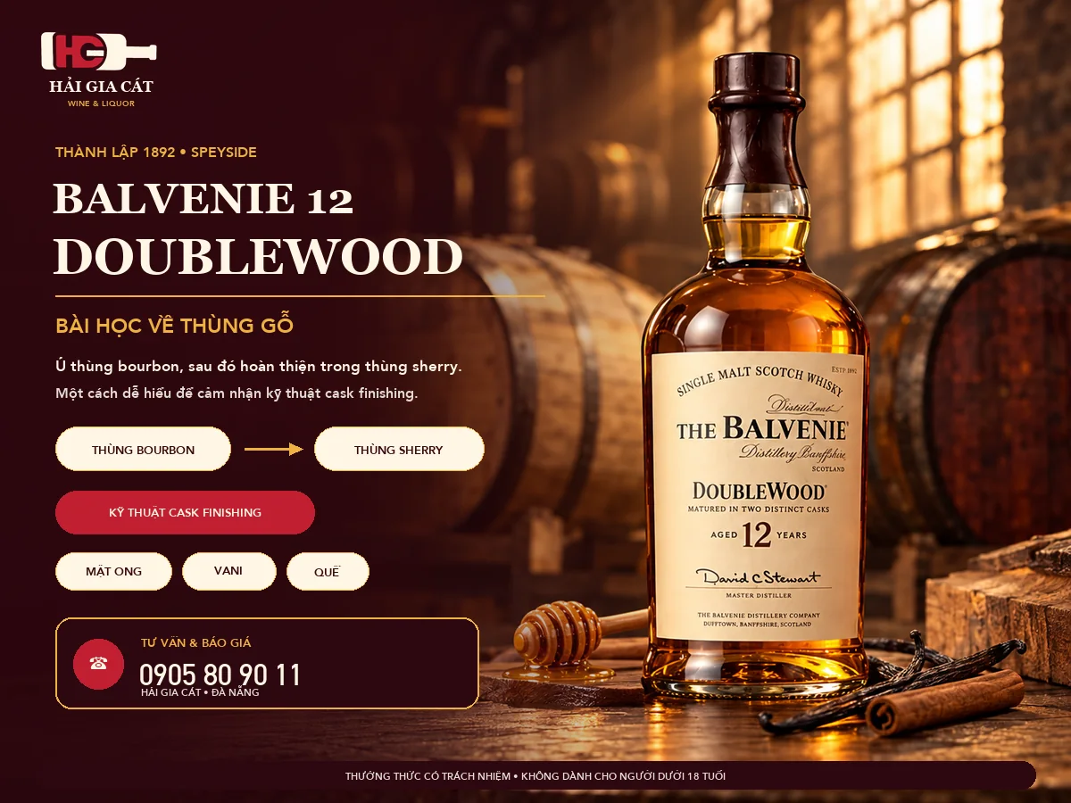 Balvenie 12 DoubleWood – bài học về thùng gỗ