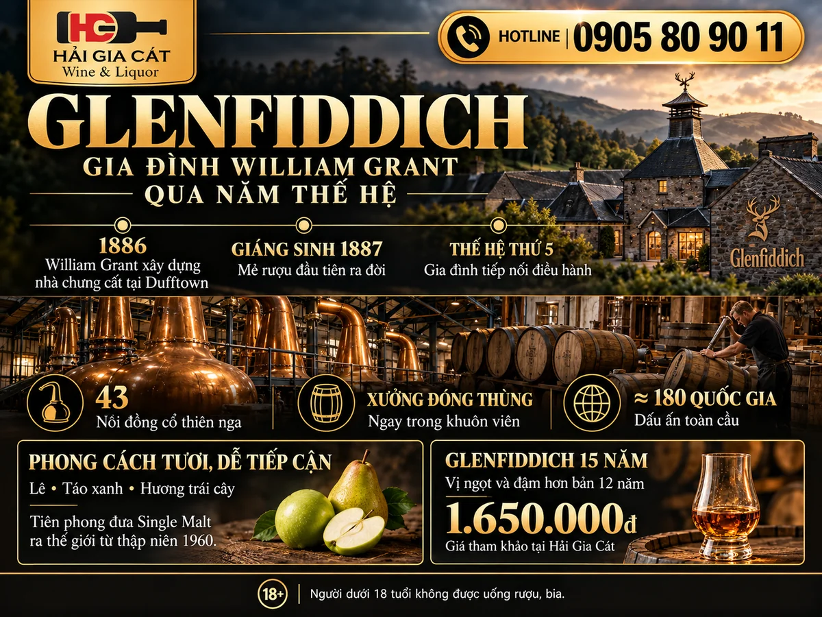 Glenfiddich: gia đình William Grant qua năm thế hệ