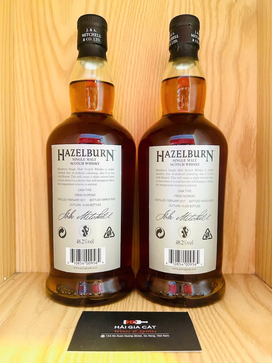 Rượu Hazelburn 8yo Sherry Wood mặt sau | Hải Gia Cát