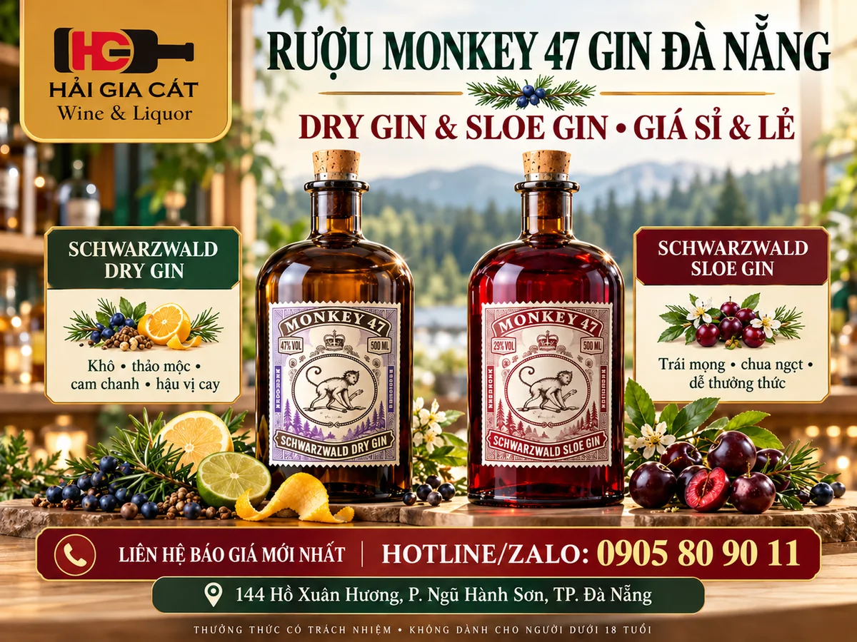 Rượu Monkey 47 Gin Đà Nẵng - Giá sỉ & lẻ tại Hải Gia Cát