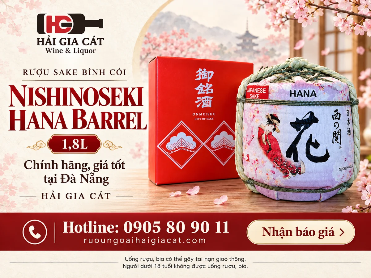 Rượu Sake Bình Cói Nishinoseki Hana Barrel 18l chính hãng, giá tốt tại Đà Nẵng | Hải Gia Cát