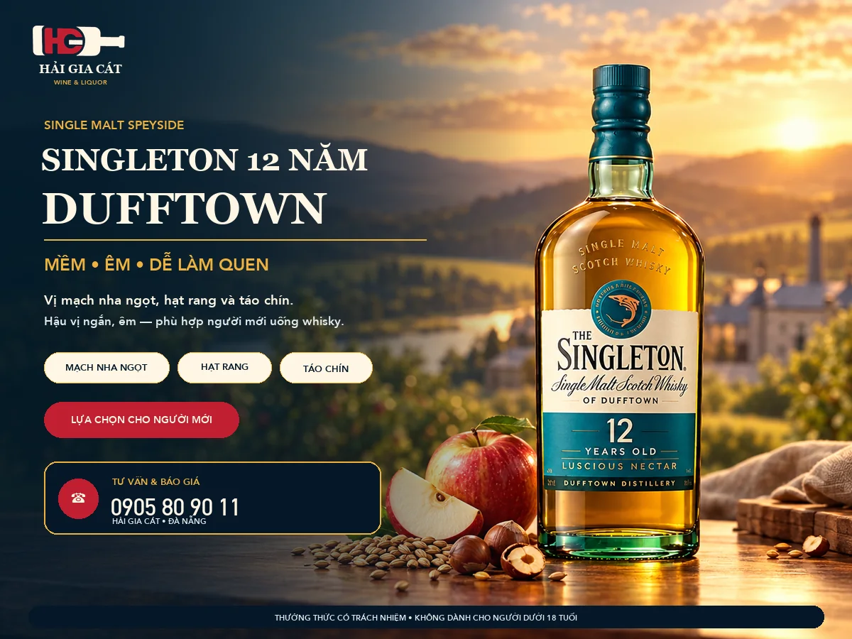 Singleton 12 năm Dufftown – mềm, dễ làm quen